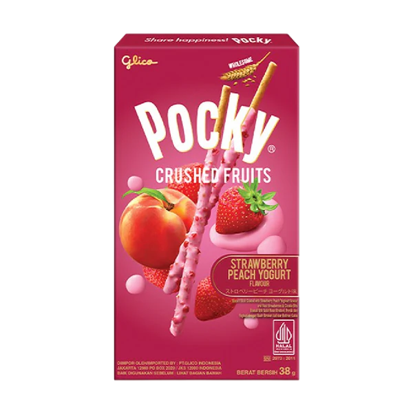 POCKY CRUSHED STRAWBERRY PEACH 38GM